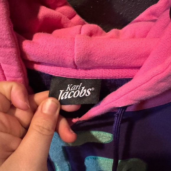 Men’s Karl Jacobs Colorful Hoodie Pullover Size XL - Picture 3 of 5